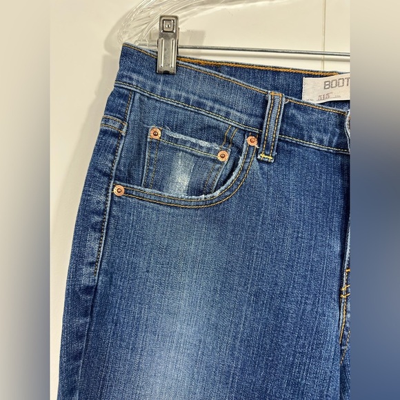 Levis 515 Bootcut Denim Blue Jeans Women's Size 4 Short Mid-Rise Distressed - Picture 4 of 13